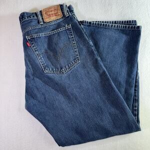 Levis 505-0710 Denim Blue Jeans Mens 38x30 (37x29) Med Wash Straight Leg Flaw